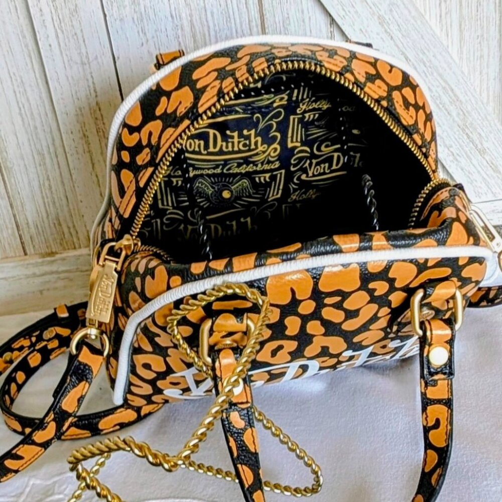 NWT Von Dutch Orange Cheetah Bowling Bag 🐆 - Picture 6 of 7